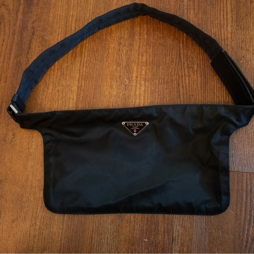 Vintage Prada black nylon belt bag